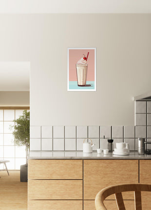 Vintage milkshake kitchen poster