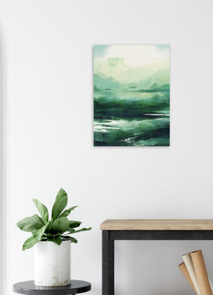 Green abstract sunrise landscape poster (part 2 of 3)