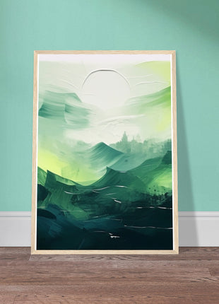 Abstract green painted landscape print (part 2 of 3)