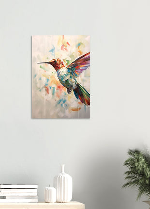 Geometric hummingbird poster