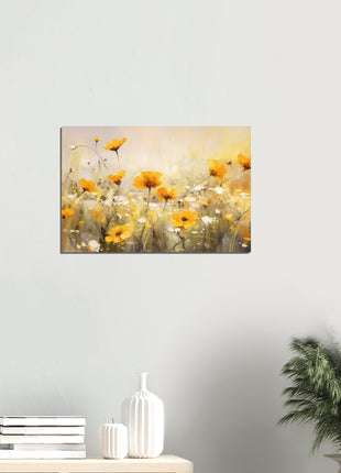 Yellow field of flowers poster