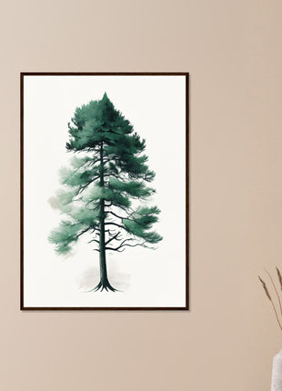 Minimalist tree on white background poster