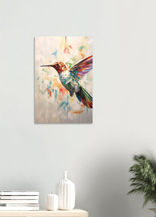 Geometric hummingbird poster