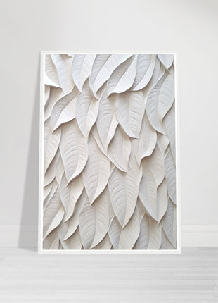 White 3D leaves poster