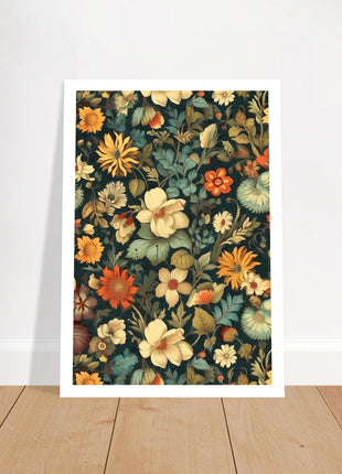 Affiche de motif de fleurs vintage