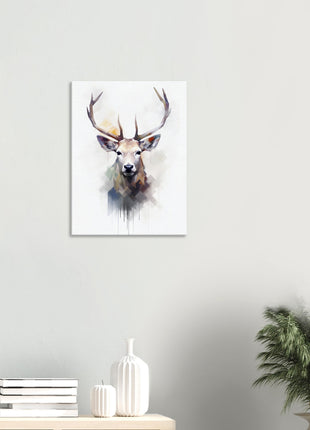 Majestic Stag Watercolor Art - farmhouse print