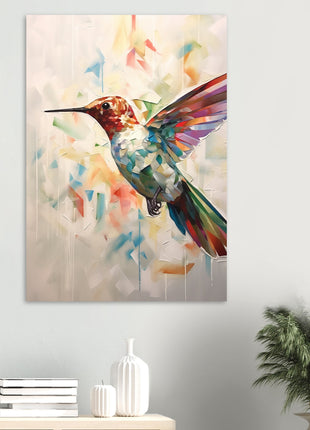 Geometric hummingbird poster