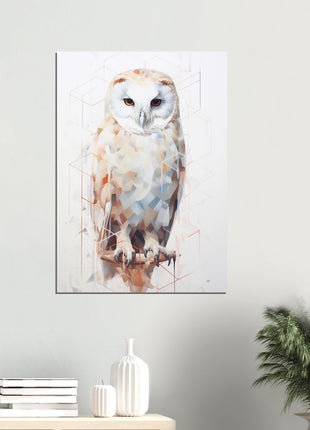 Geomagical Owl Poster : A Captivating Blend of Geometry and Nature