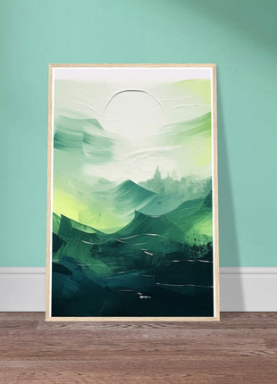 Abstract green painted landscape print (part 2 of 3)