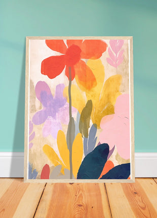 Colorful flower retro poster