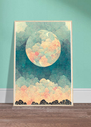 Moon with orange hue poster