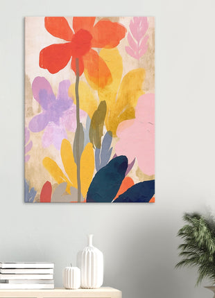 Colorful flower retro poster