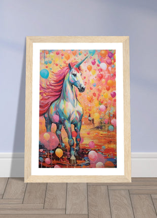 Colorful unicorn kids poster