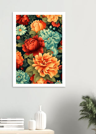 Vintage floral pattern poster