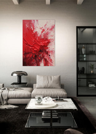 Red abstract paint splash poster