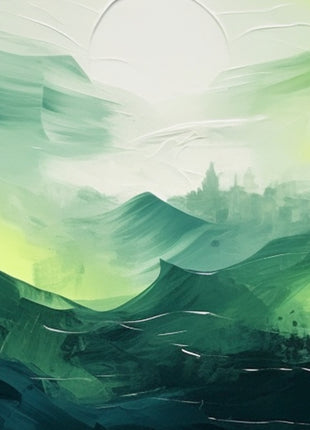 Abstract green painted landscape print (part 2 of 3)