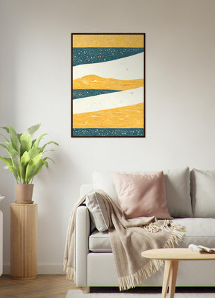 Abstracte bergposter - Premium mat papier houten ingelijste poster