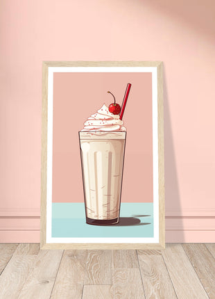 Vintage milkshake kitchen poster