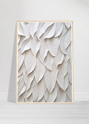 White 3D leaves poster