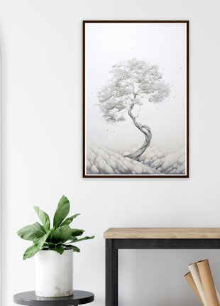 White tree painting poster