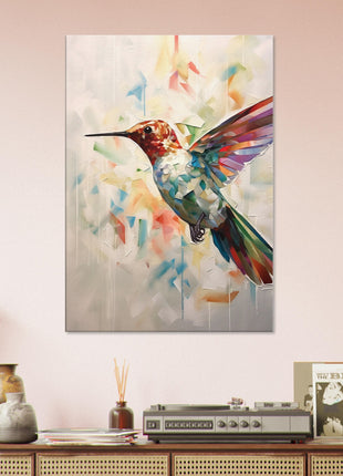 Geometric hummingbird poster