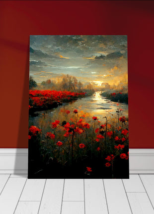 Sunset Over Poppy Fields Art Print