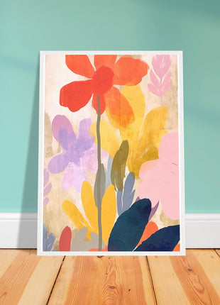 Colorful flower retro poster