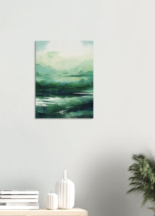 Green abstract sunrise landscape poster (part 2 of 3)