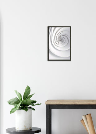 White swirl spiral modern poster