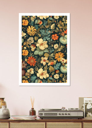 Affiche de motif de fleurs vintage