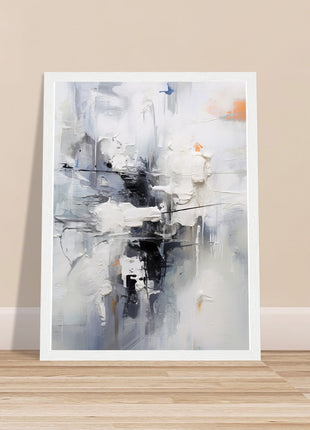 Monochrome Symphony: Abstract Painting in Shades of Grey, White, and Black