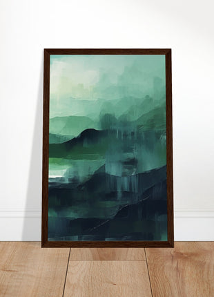 Green abstract sunrise landscape poster (part 3 of 3)