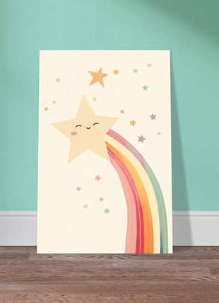 Rainbow shooting star - Childrens room poster