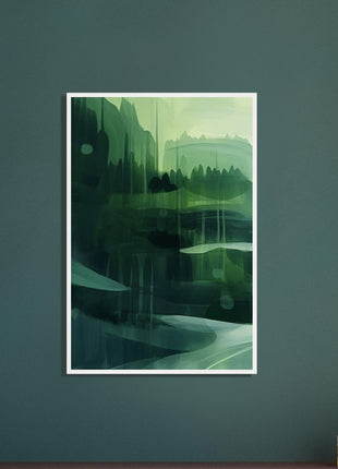 Green abstract landscape poster (Part 1 of 3)