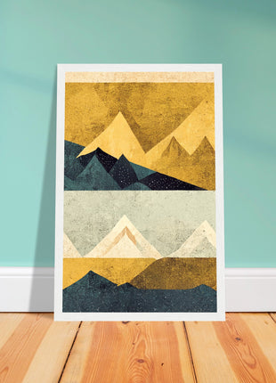 Abstract Mountain Poster - Yellow tones