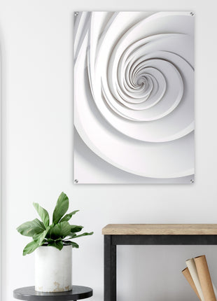 White swirl spiral modern poster