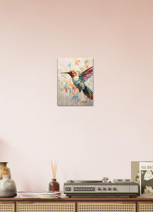 Geometric hummingbird poster