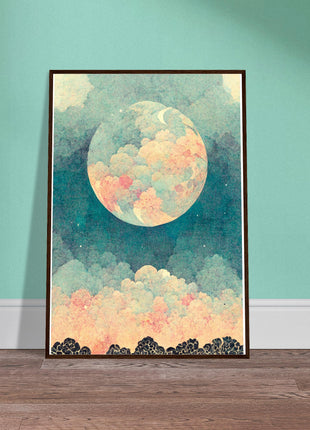 Moon with orange hue poster