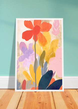 Colorful flower retro poster