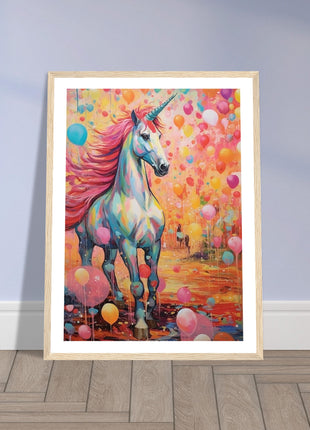 Colorful unicorn kids poster