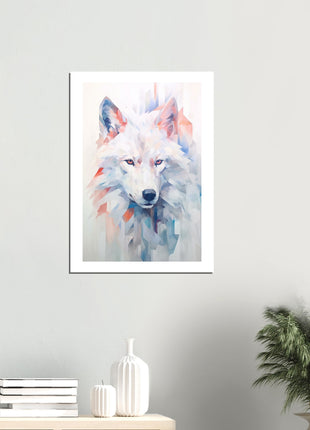 Poster mit weißem Wolf