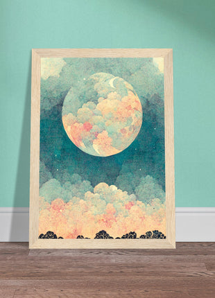 Moon with orange hue poster