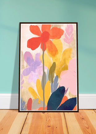 Colorful flower retro poster