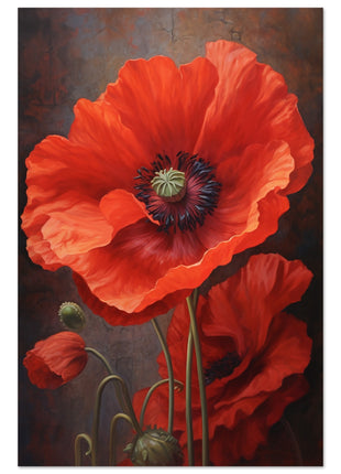 Red poppy flower poster