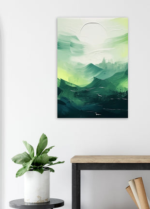 Abstract green painted landscape print (part 2 of 3)