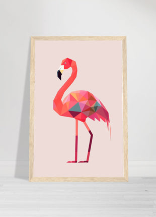 Geometric Flamingo retro poster