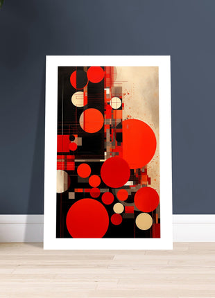 Rode abstracte poster