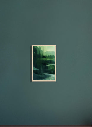 Green abstract landscape poster (Part 1 of 3)