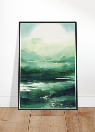 Green abstract sunrise landscape poster (part 2 of 3)