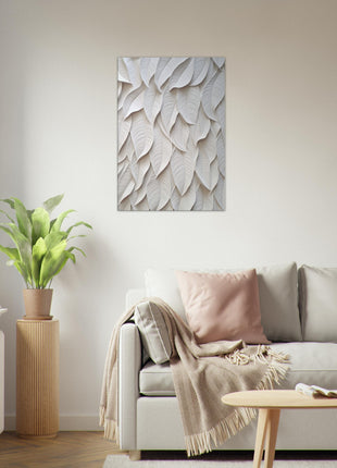 White 3D leaves poster